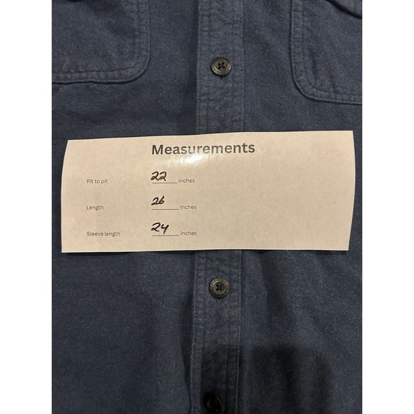 Grizzly Mountain Mens Shirt‎ Long Sleeve Chamois Flannel Blue Size Large Heavy - Picture 7 of 7